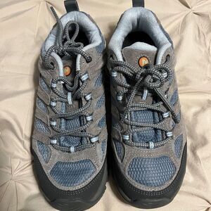 Gray and Blue Hiking Shoes